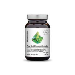 Pamięc i Koncentracja - Ginkgo Biloba + Bacopa - tabletki (90g) Aura Herbals